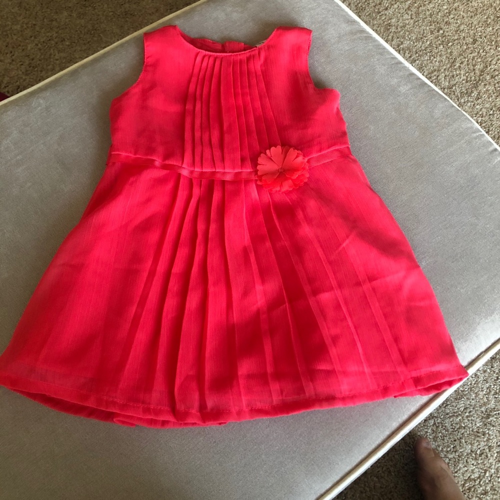 Adorable chiffon hot pink dress